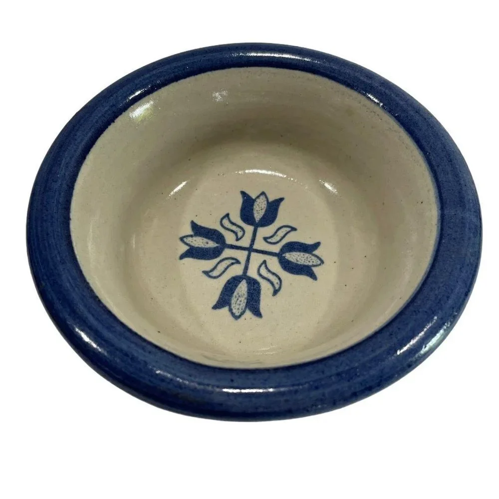 Brinker Pots Pottery Bowls Crock Cobalt‎ Blue Tulip